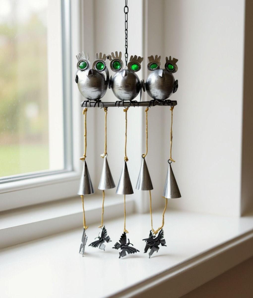 Adorno Decorativo Colgante Campanilla Viento Búhos Jhn-6