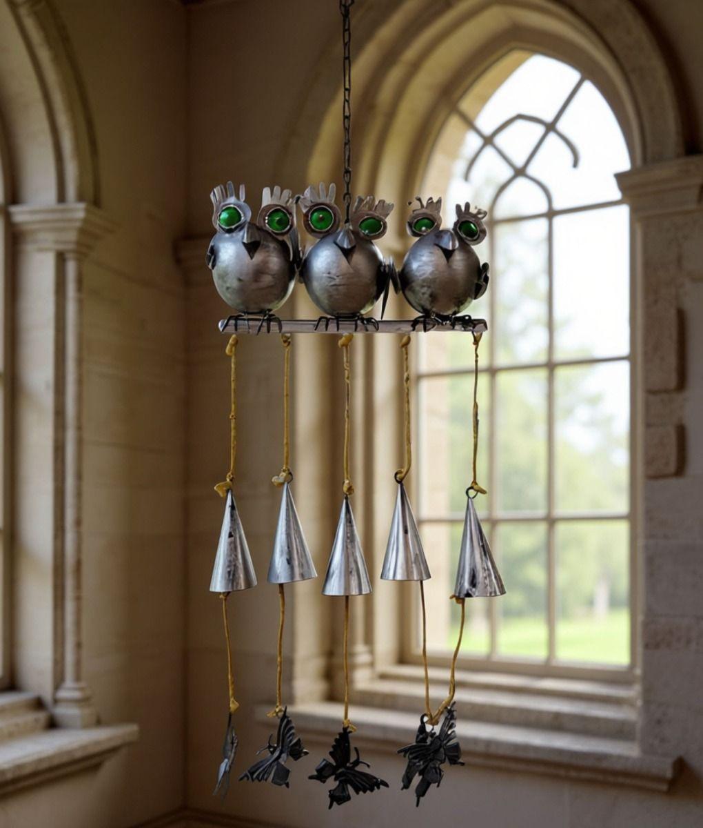 Adorno Decorativo Colgante Campanilla Viento Búhos Jhn-9