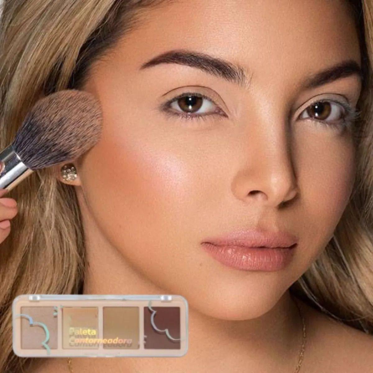 Set 2 Paletas Contorno Iluminador Facial Glow 4 Tonos ALJ-4