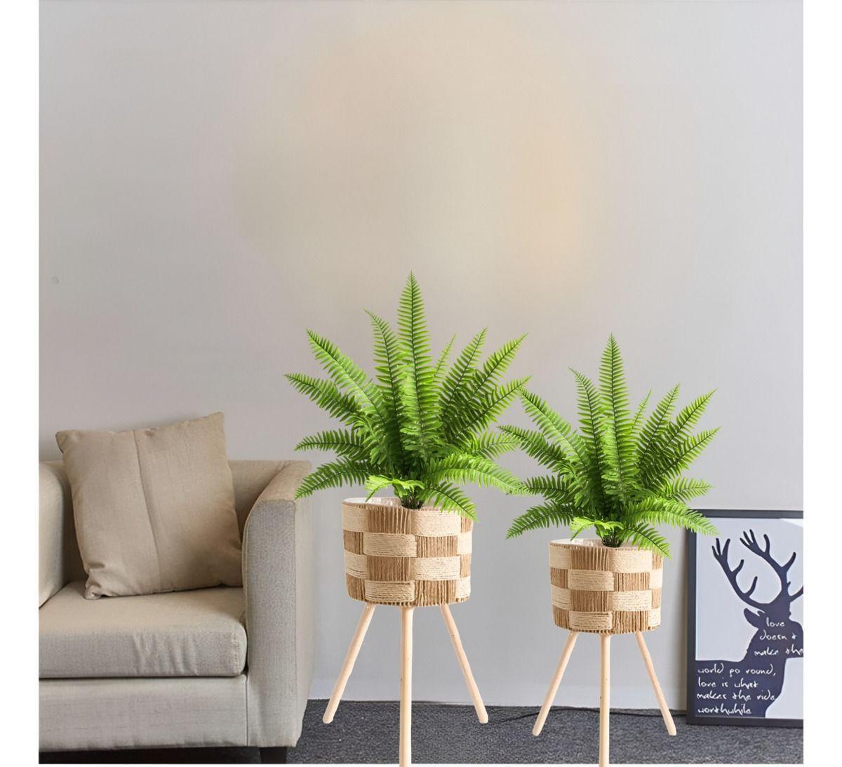 Set De 3 Maceteros Tejidos A Mano Jardín Decoración Jhn-7