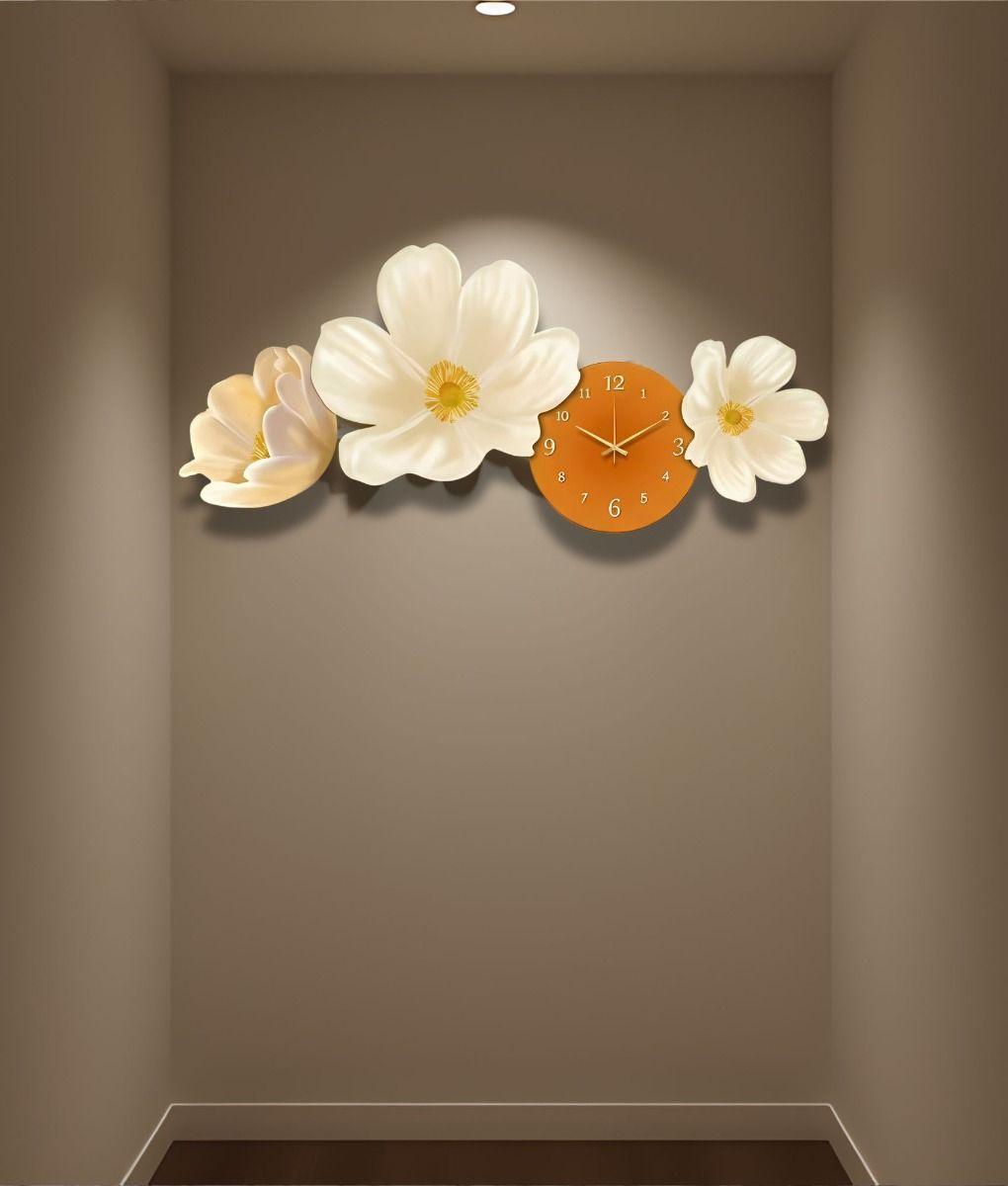 Reloj Pared Decorativo LED Diseño Floral 3D Hogar Jhn-8