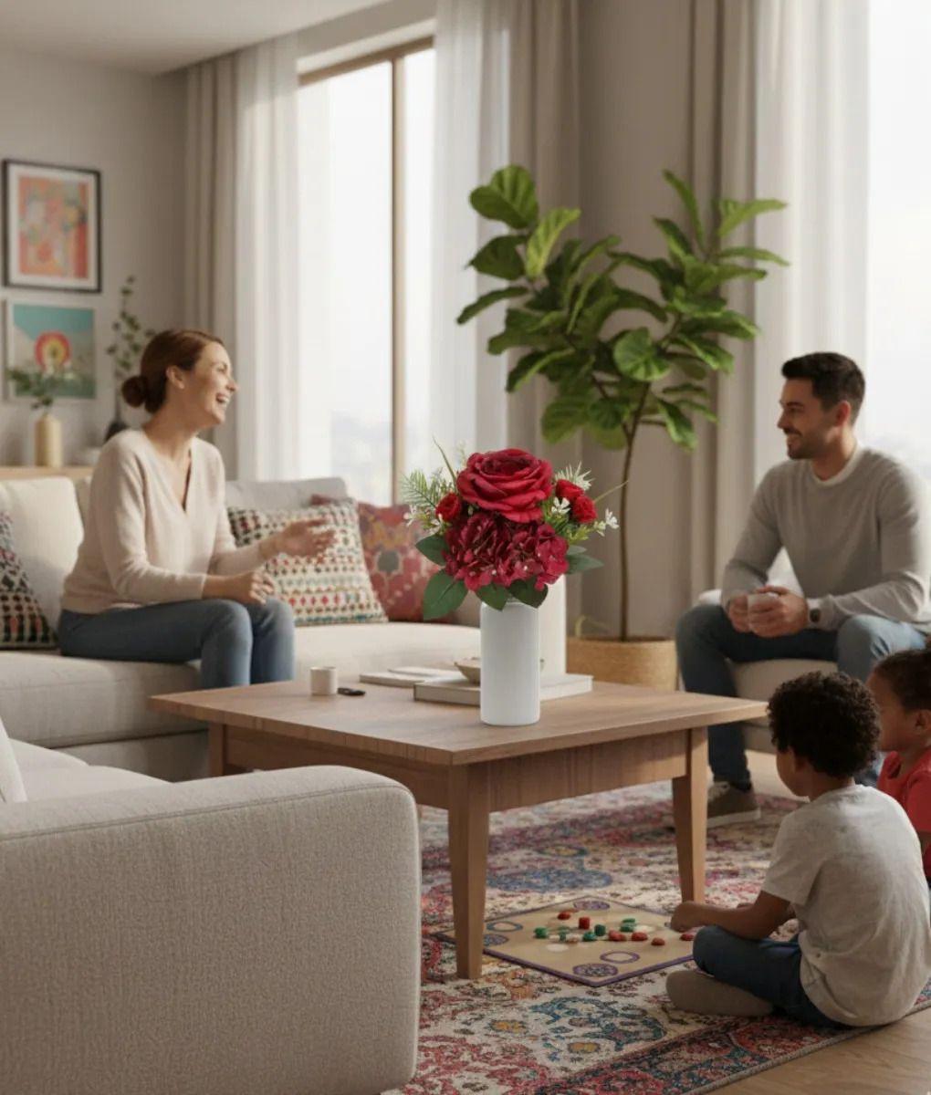 Set 2 Ramo Floral Artificial Decorativo Ramillete Jhn-2