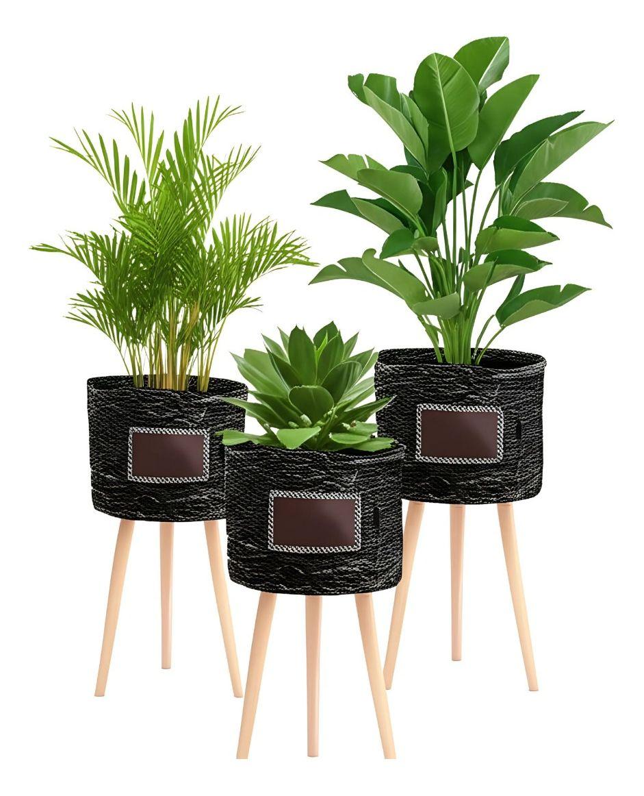 Set Maceteros Modernos Soporte Macetas Jardín Patas Jhn-1