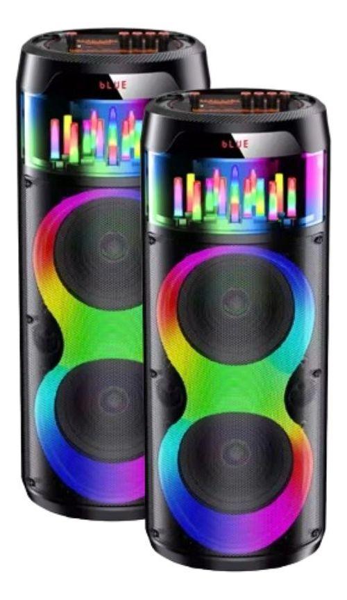 PARLANTE PORTATIL BLUETOOTH LUCES RGB KARAOKE MICROFONO LAU-1