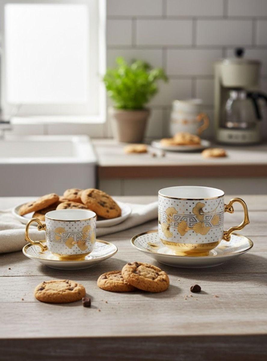 Juego Vajilla Tazas Platillos Adorno Mesa Estilo Clásico Jhn-5