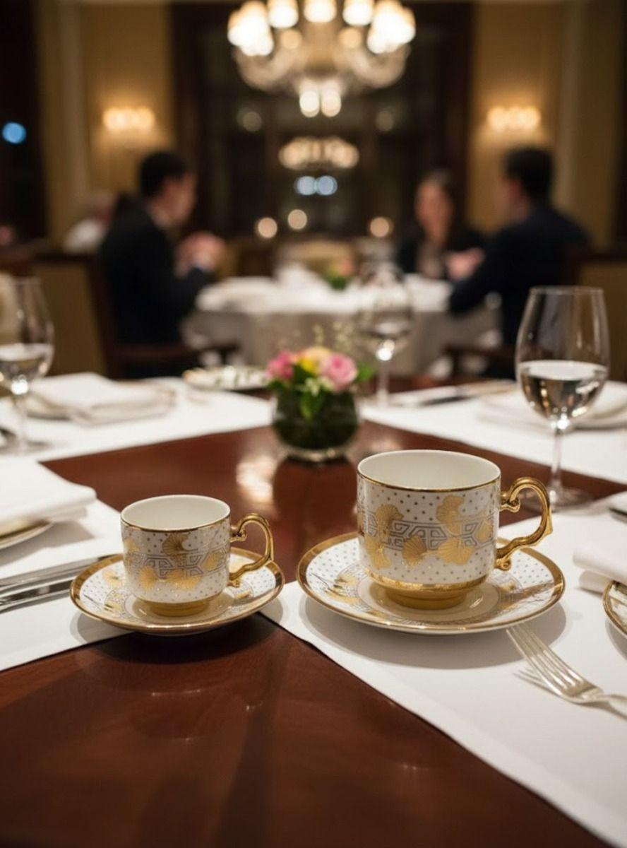 Juego Vajilla Tazas Platillos Adorno Mesa Estilo Clásico Jhn-8