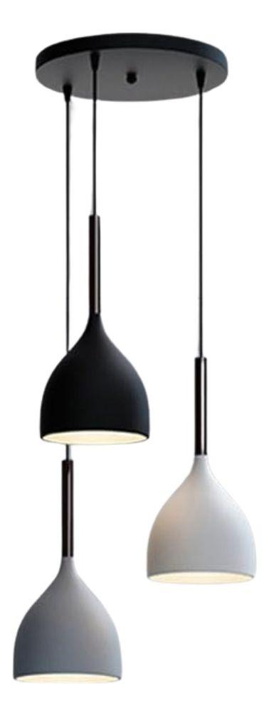 Lampara Colgante Nordica Pantalla Metalica 3 Colores Lau-0