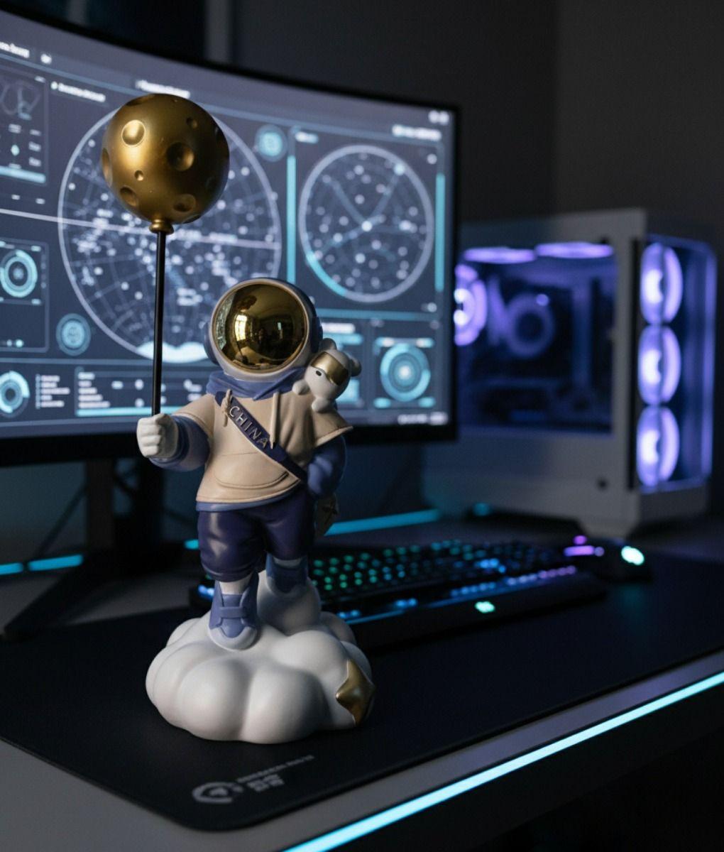 Figura Decorativa Viaje Luna Estatua Fantasía Cósmica Jhn-7