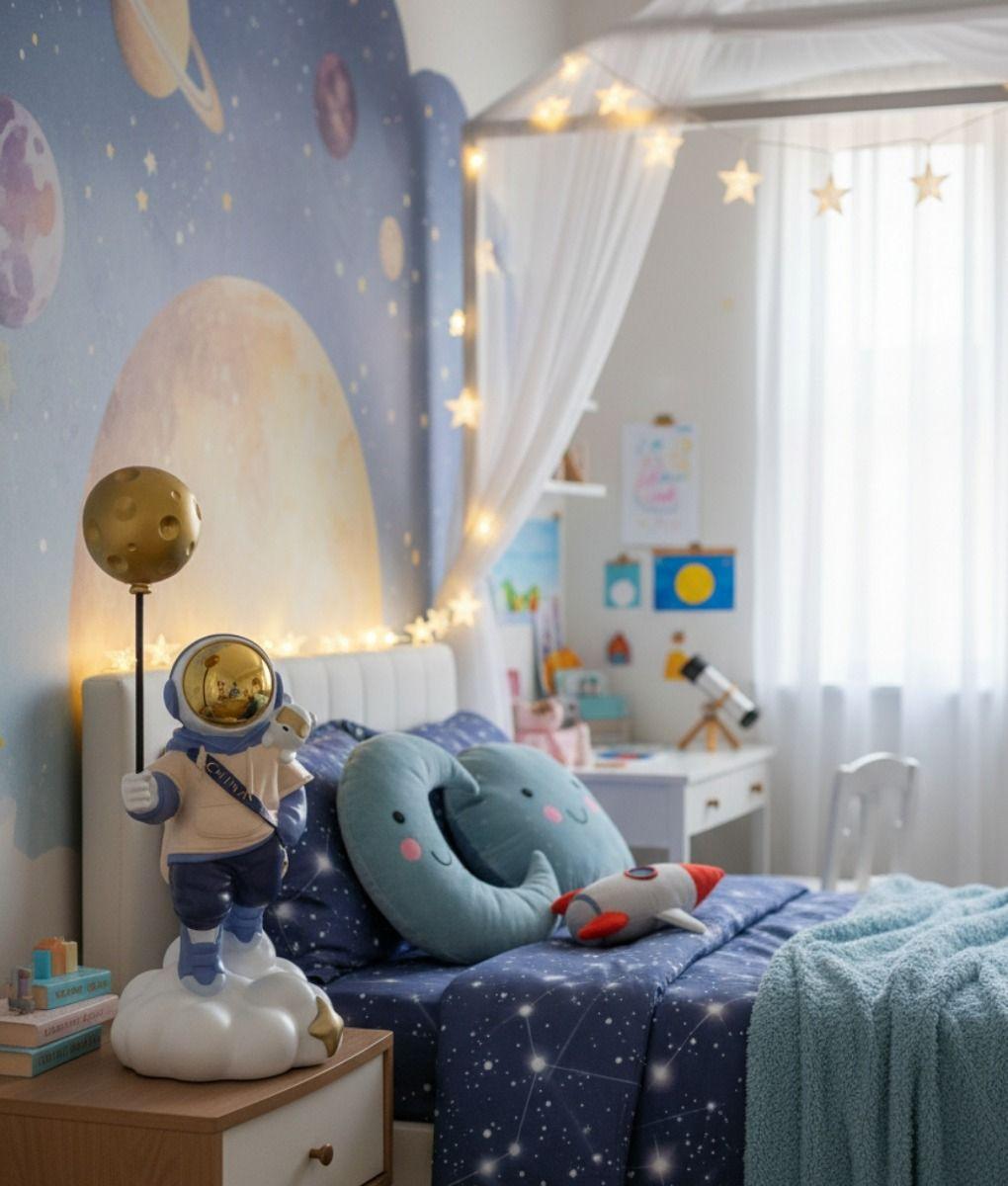 Figura Decorativa Viaje Luna Estatua Fantasía Cósmica Jhn-9