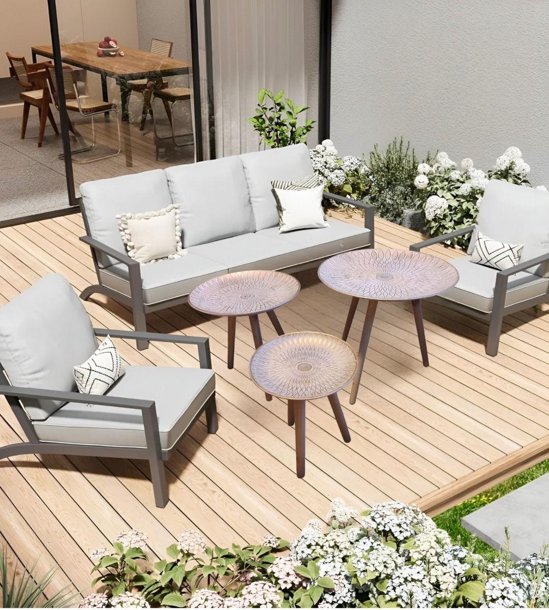 Set 3 Mesas Centro Nórdica Mandala Decorativa Redonda Jhn-8