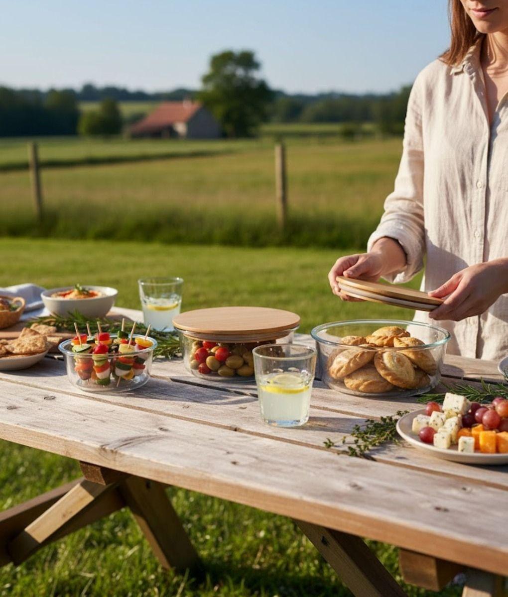 Juego 3 Bowl Recipiente Tapa Almacenamiento Organizador Jhn-3