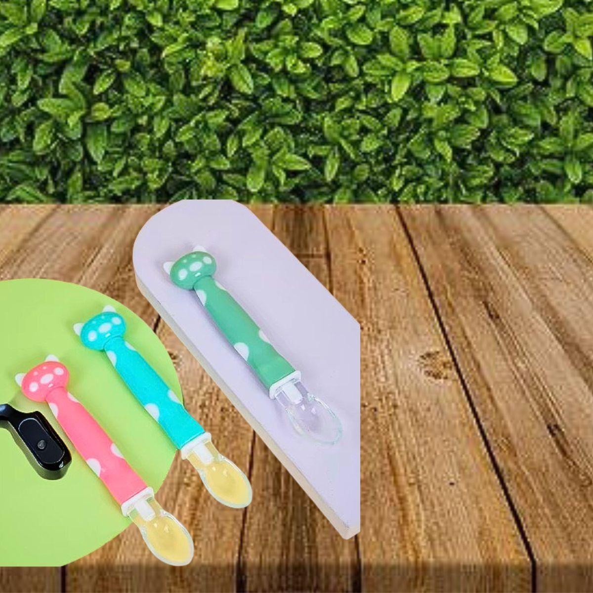 Set 9 Cucharas Silicona Diseño Osito Entrena Bebes Lau-3