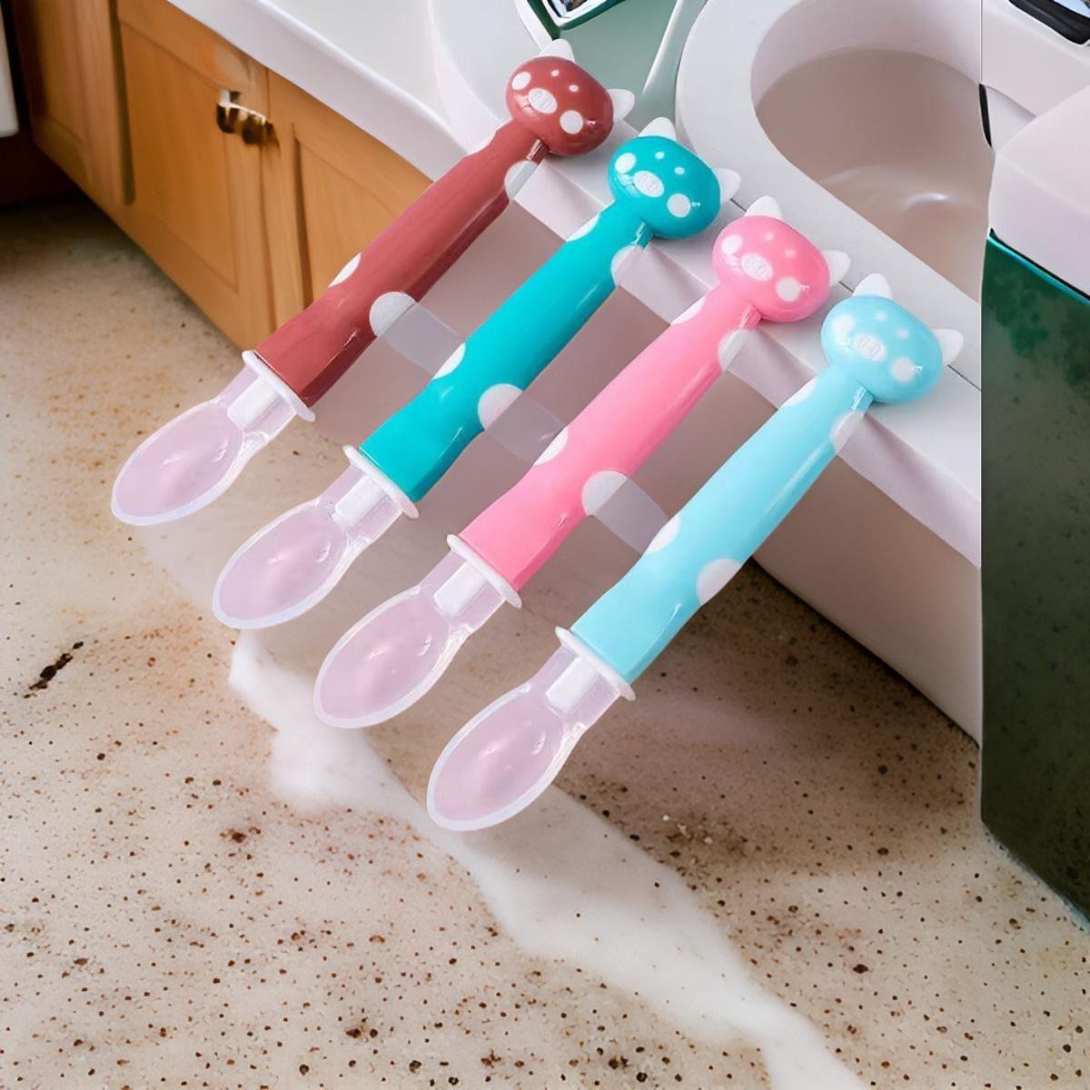 Set 9 Cucharas Silicona Diseño Osito Entrena Bebes Lau-8