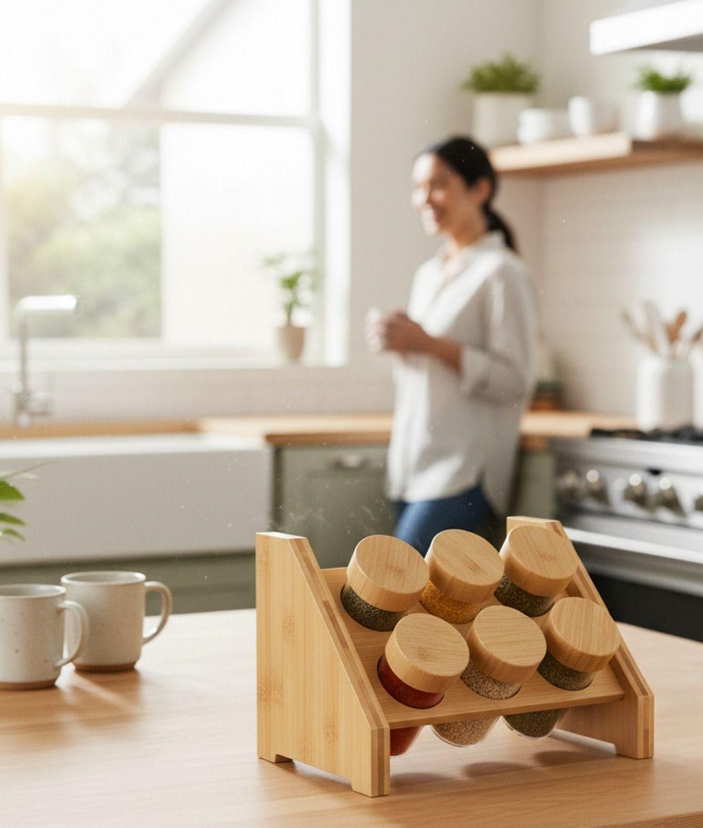 Especiero Decorativo Natural Organizador Almacenamiento Jhn-7