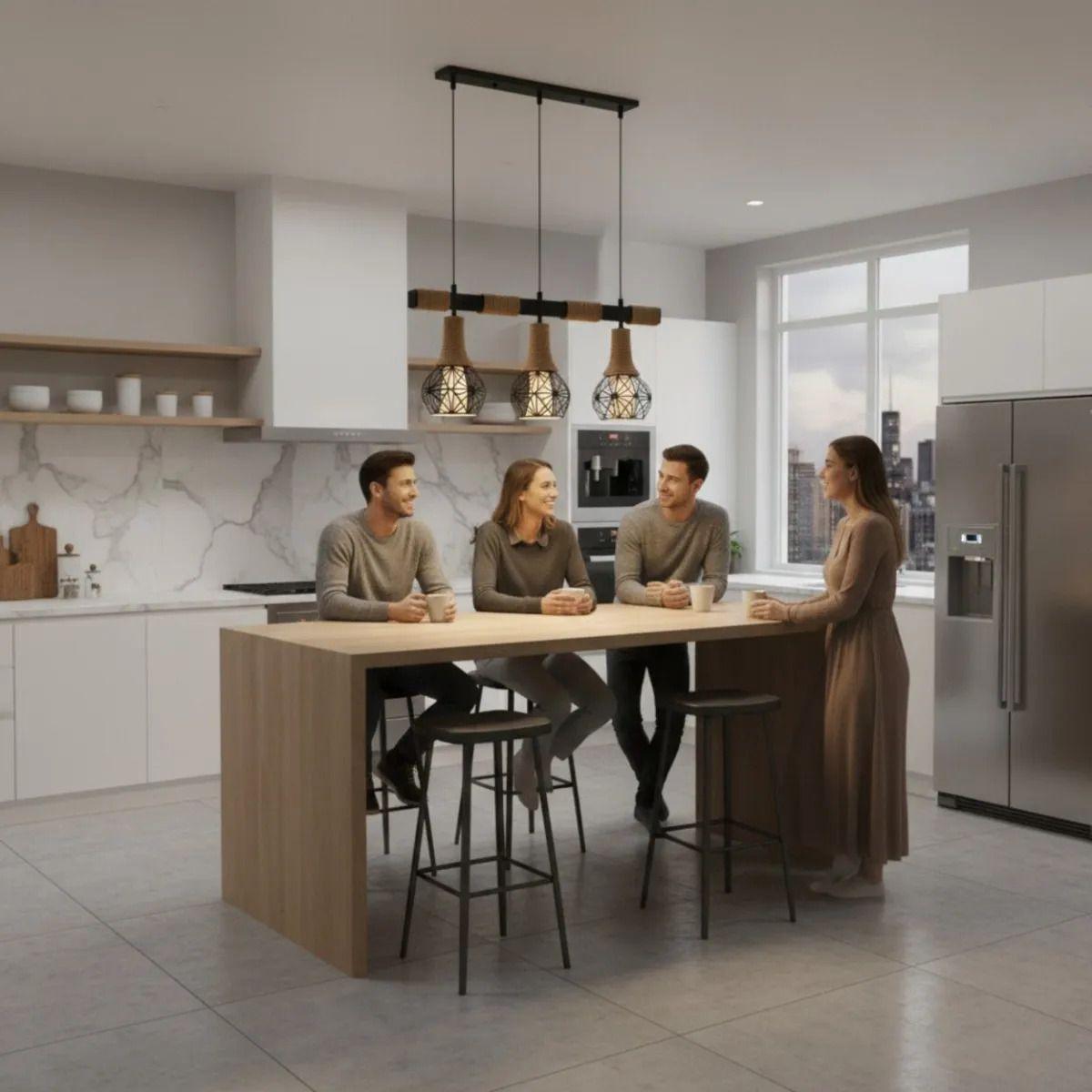 Lámpara Colgante Estilo Triple Diseño Esferas Caladas Jhn-2