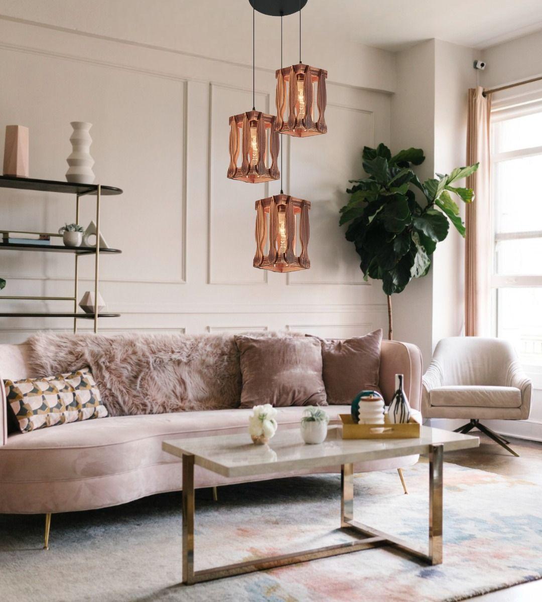 Lámpara Colgante Decorativa Vintage Rústica 3 Luces Jhn-8