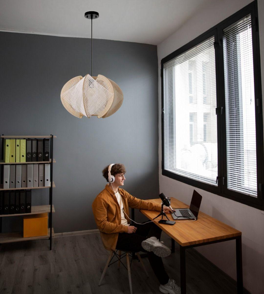 Lámpara Colgante Bohemia Tejida Natural Araña Nórdico Jhn-4