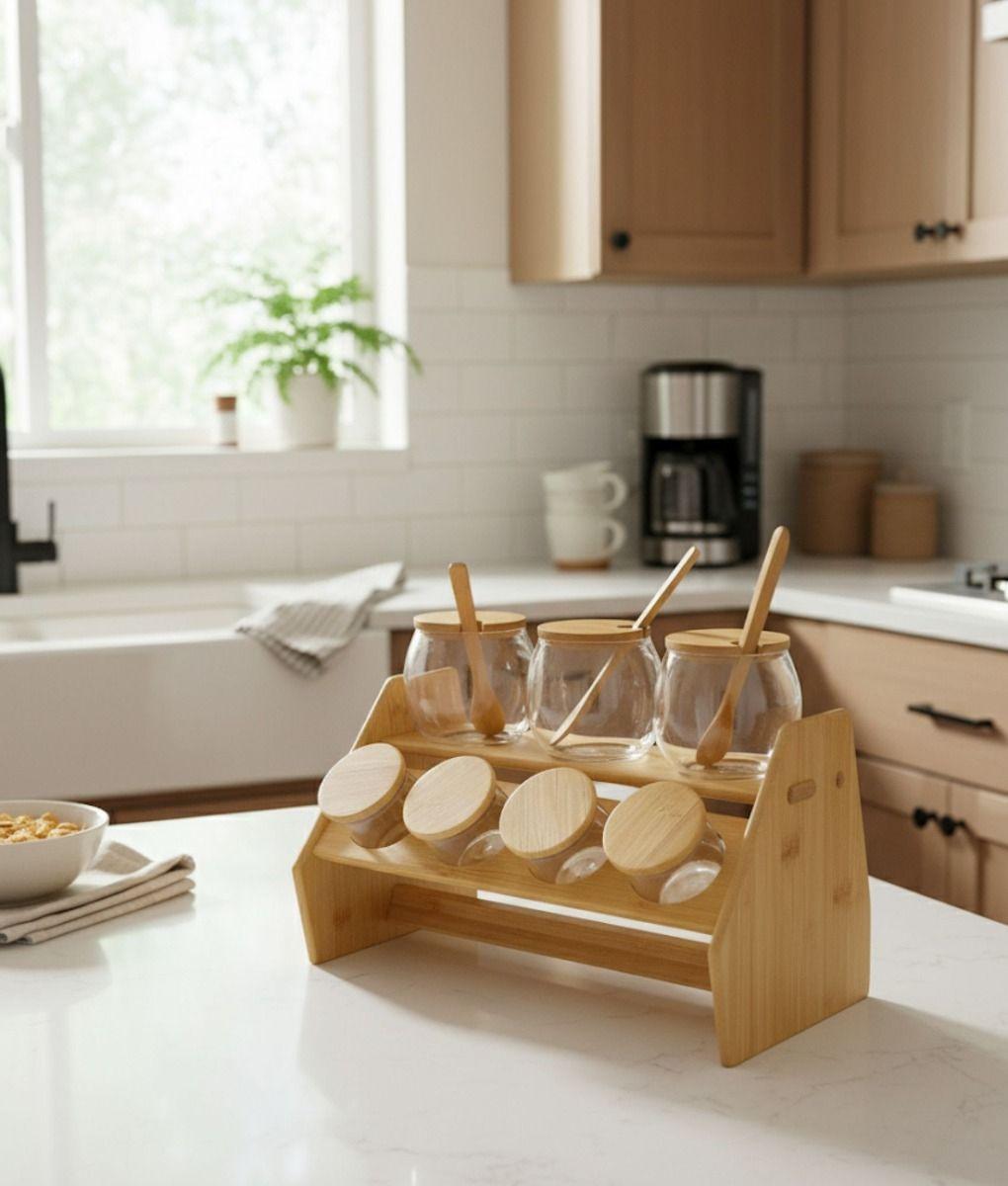 Juego Recipiente Almacenamiento Soporte Contenedor Jhn-6