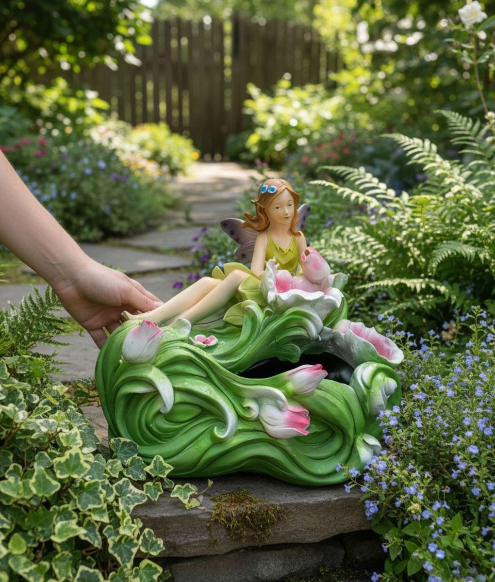Figura Decorativa Hada Flor Estatua Elegante Adorno Jhn-4