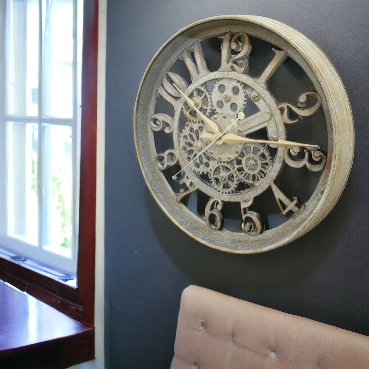 Reloj Pared Engranaje Silencioso Antiguo Decorativo Jhn-6