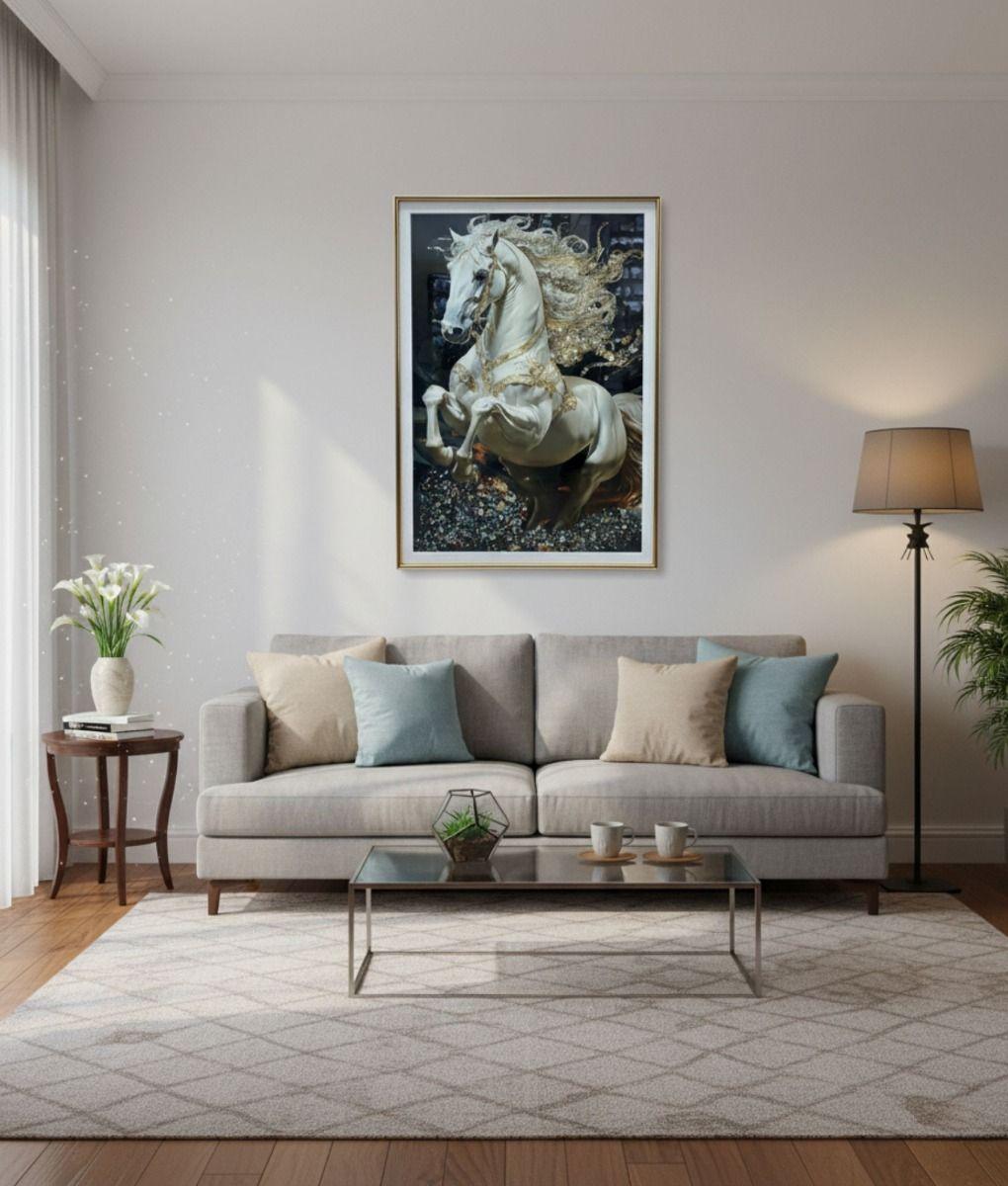 Cuadro Decorativo Escena Caballo Majestuoso Adorno Jhn-7