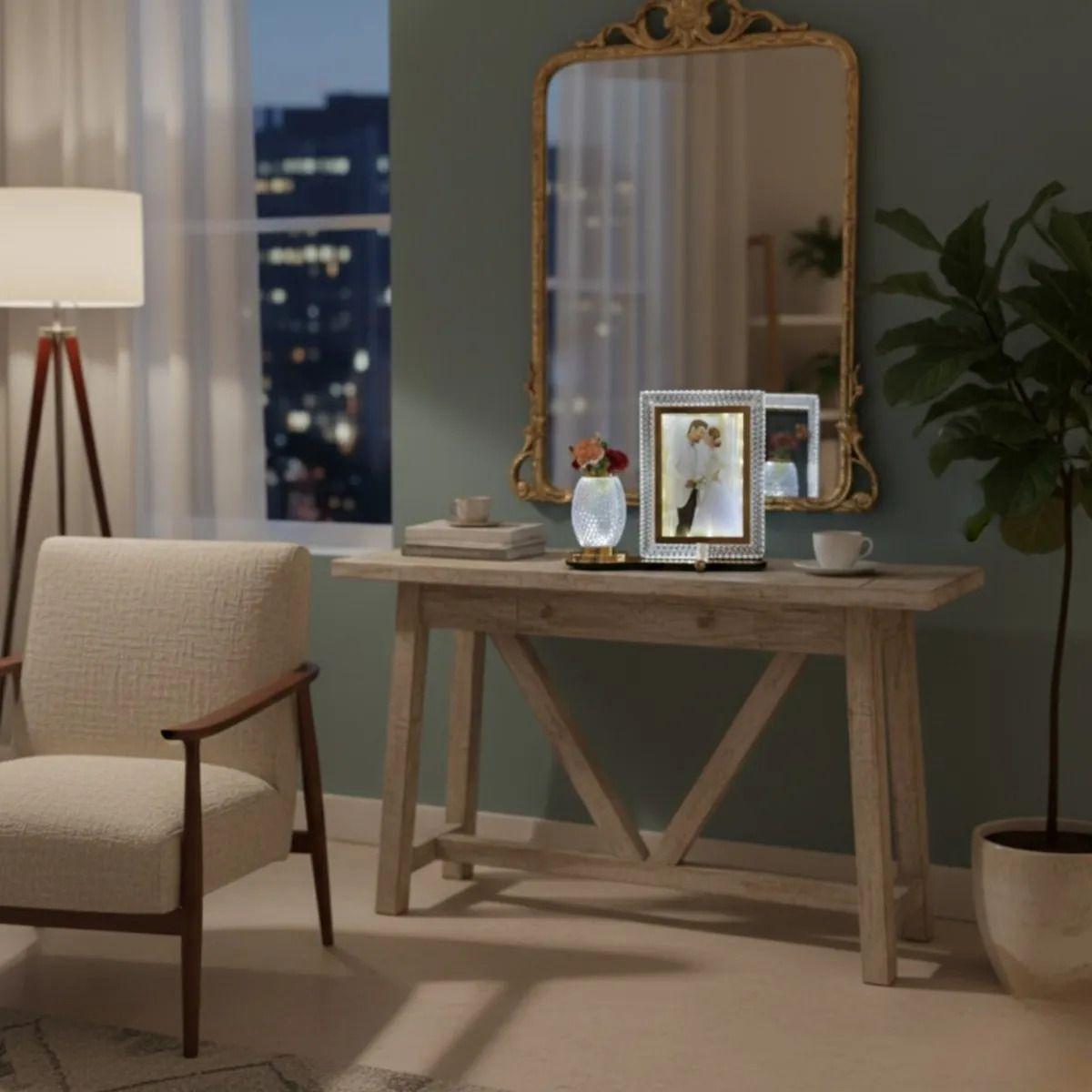 Portarretrato Marco Foto Centro Decorativo Iluminado Jhn-3