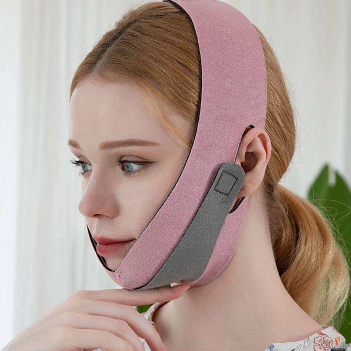 SET 2 CINTURON FACIAL ADELGAZANTE REAFIRMANTE MASCARILLA LAU-4