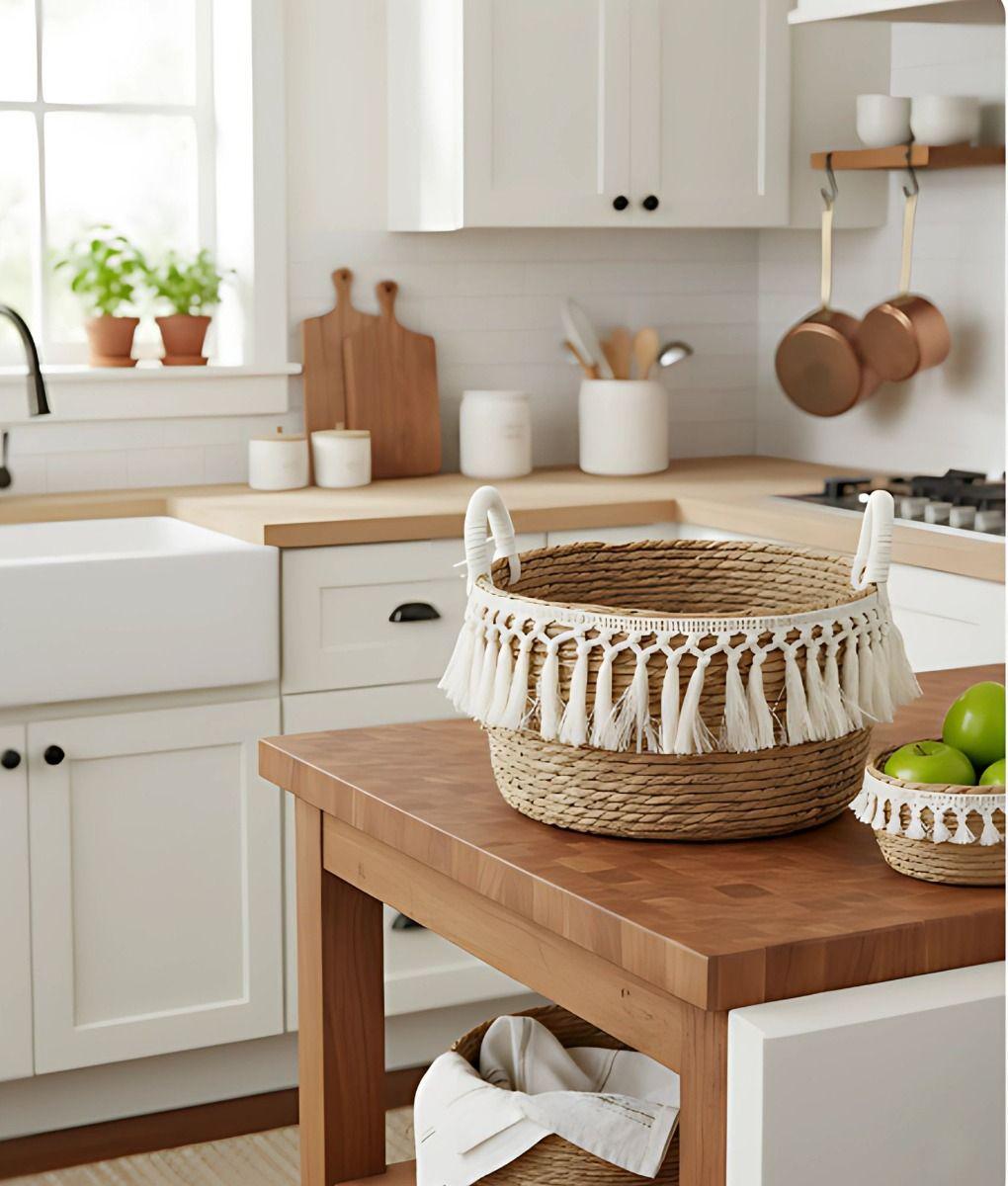 Set 3 Canastos Decorativos Almacenamiento Natural Hogar Jhn-6