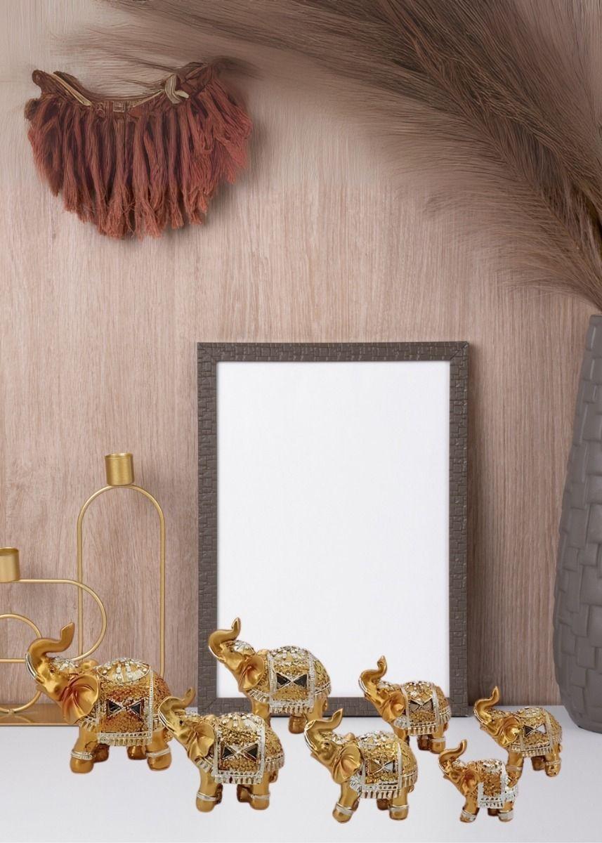 Estatua Decorativa Familia Elefante Animales 7 Piezas Jhn-2