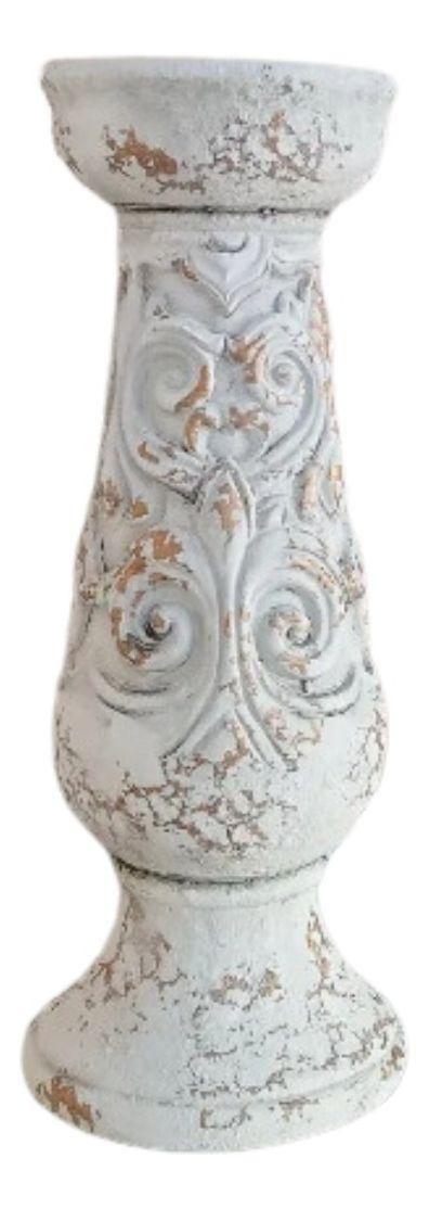 Pedestal Decorativo Soporte Cerámica Envejecido 30cm Jhn-0