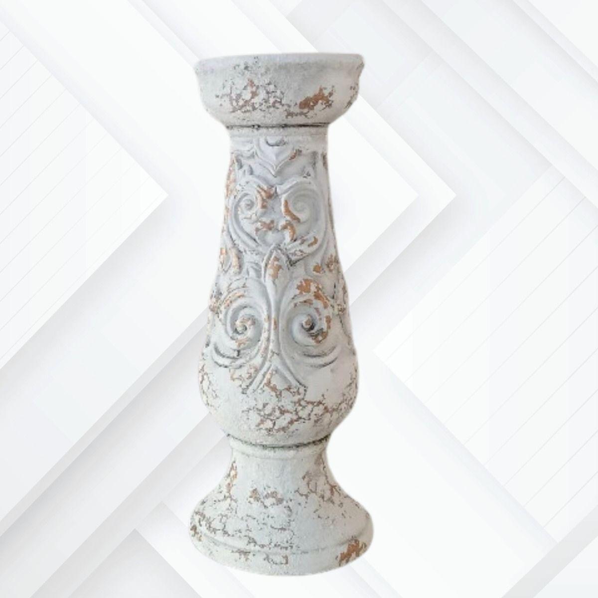 Pedestal Decorativo Soporte Cerámica Envejecido 30cm Jhn-5