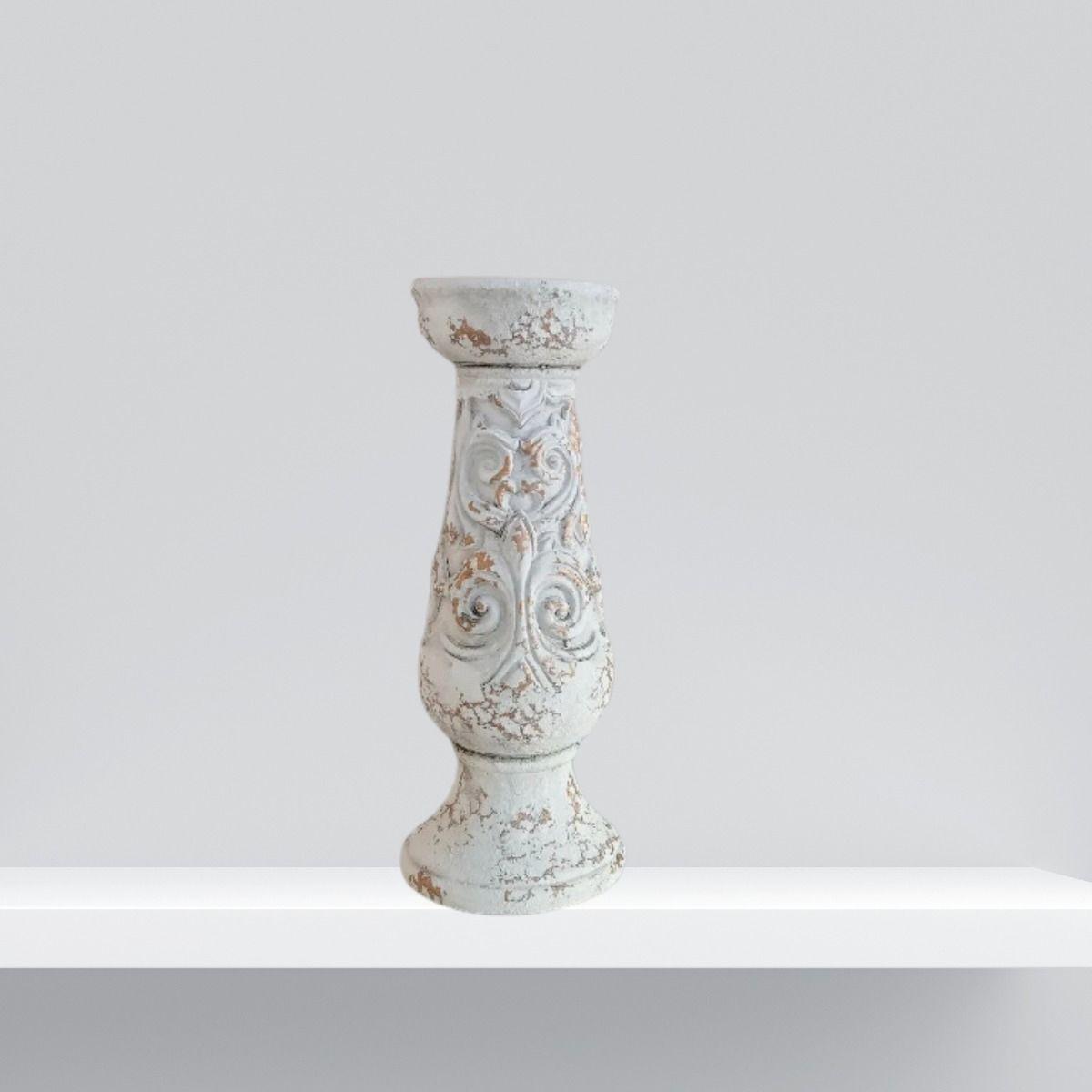 Pedestal Decorativo Soporte Cerámica Envejecido 30cm Jhn-6