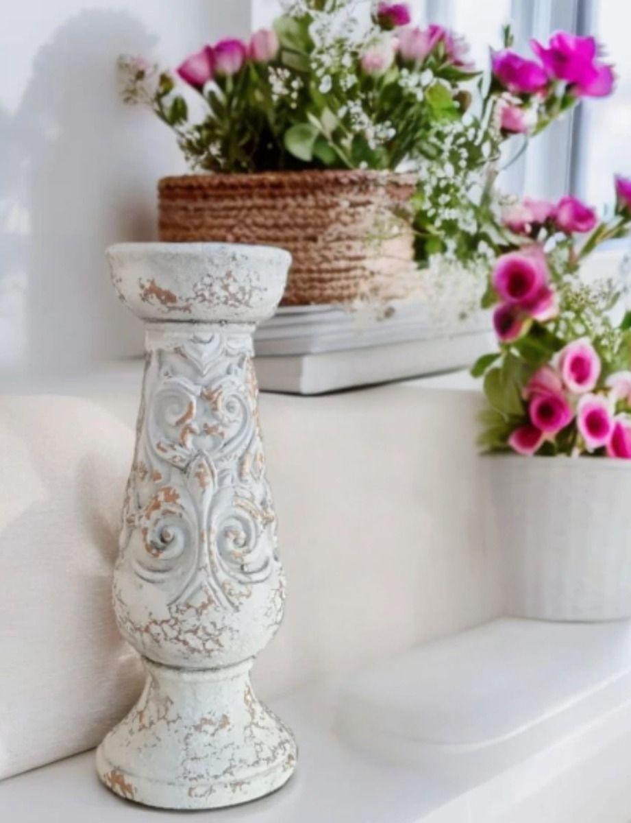 Pedestal Decorativo Soporte Cerámica Envejecido 30cm Jhn-8