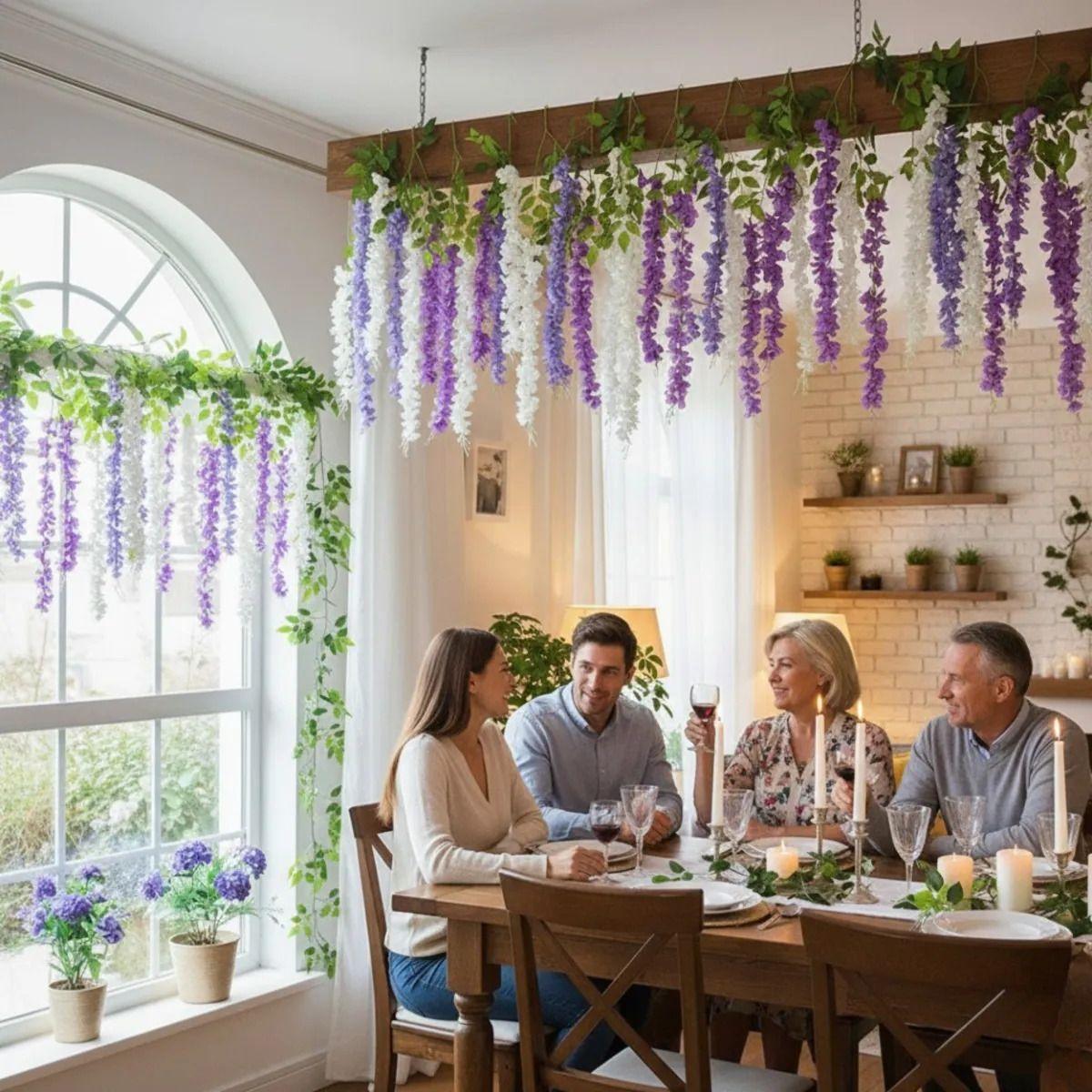 Flor Artificial Decorativa Cascada Flores Colgantes Jhn-3