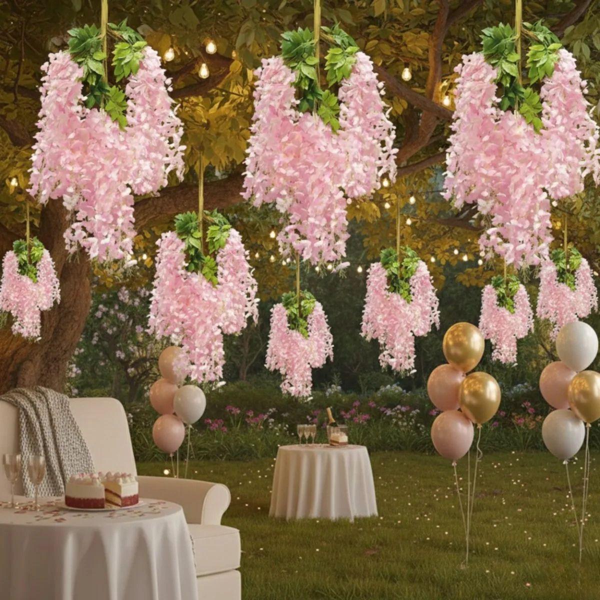 Flor Artificial Decorativa Cascada Flores Colgantes Jhn-8