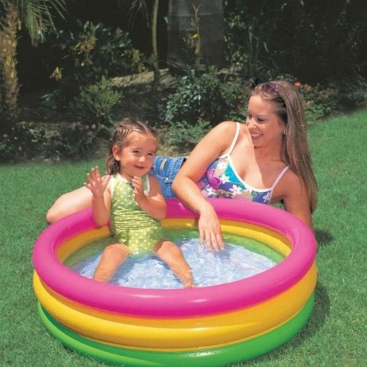 PISCINA INFLABLE REDONDA PVC PATIO INTERIOR HOGAR NIÑOS LAU-4