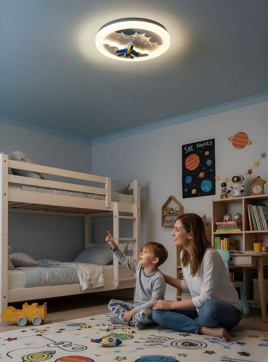Lámpara Techo Plafón LED Temática Espacial Avión Jhn-3