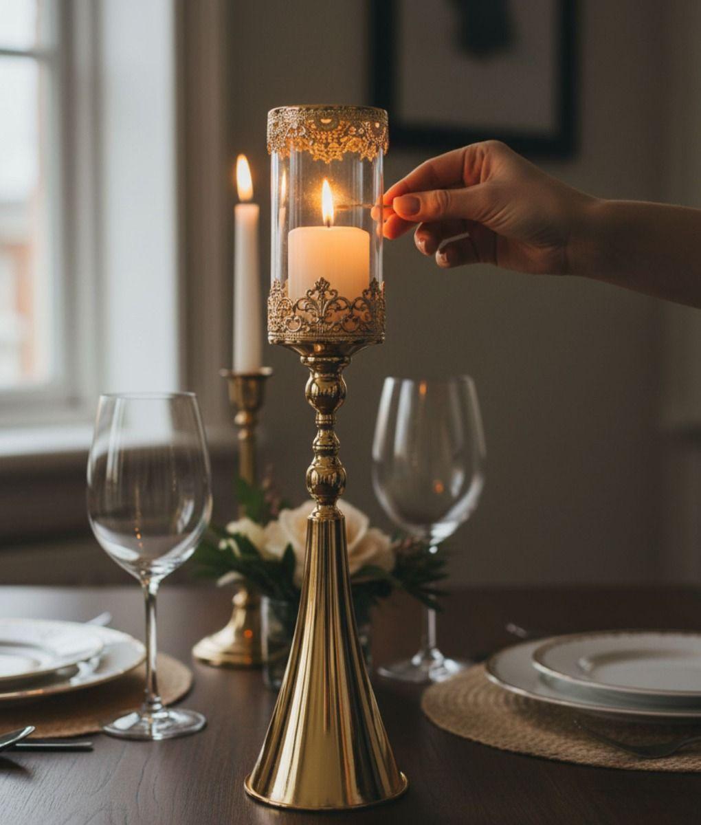 Portavelas Elegante Decorativo Copa Adorno Mesa Hogar Jhn-2