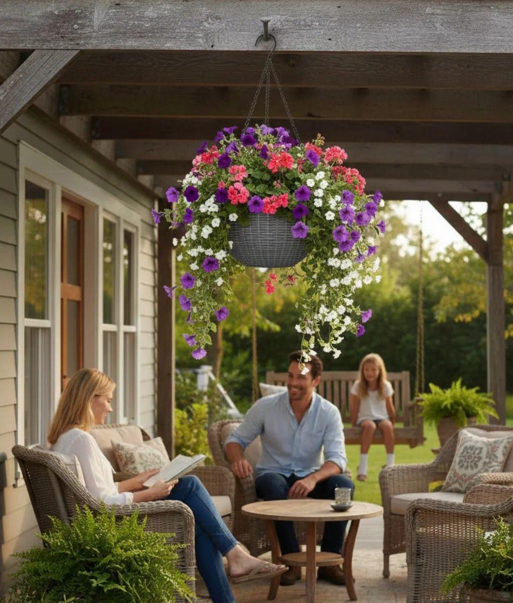 Set 2 Macetero Decorativo Colgante Adorno Techo Hogar Jhn-2