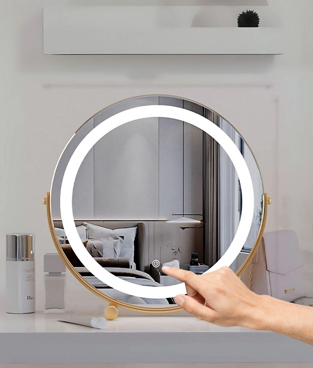 Espejo Decorativo Mesa Táctil LED Redondo Maquillaje Jhn-3