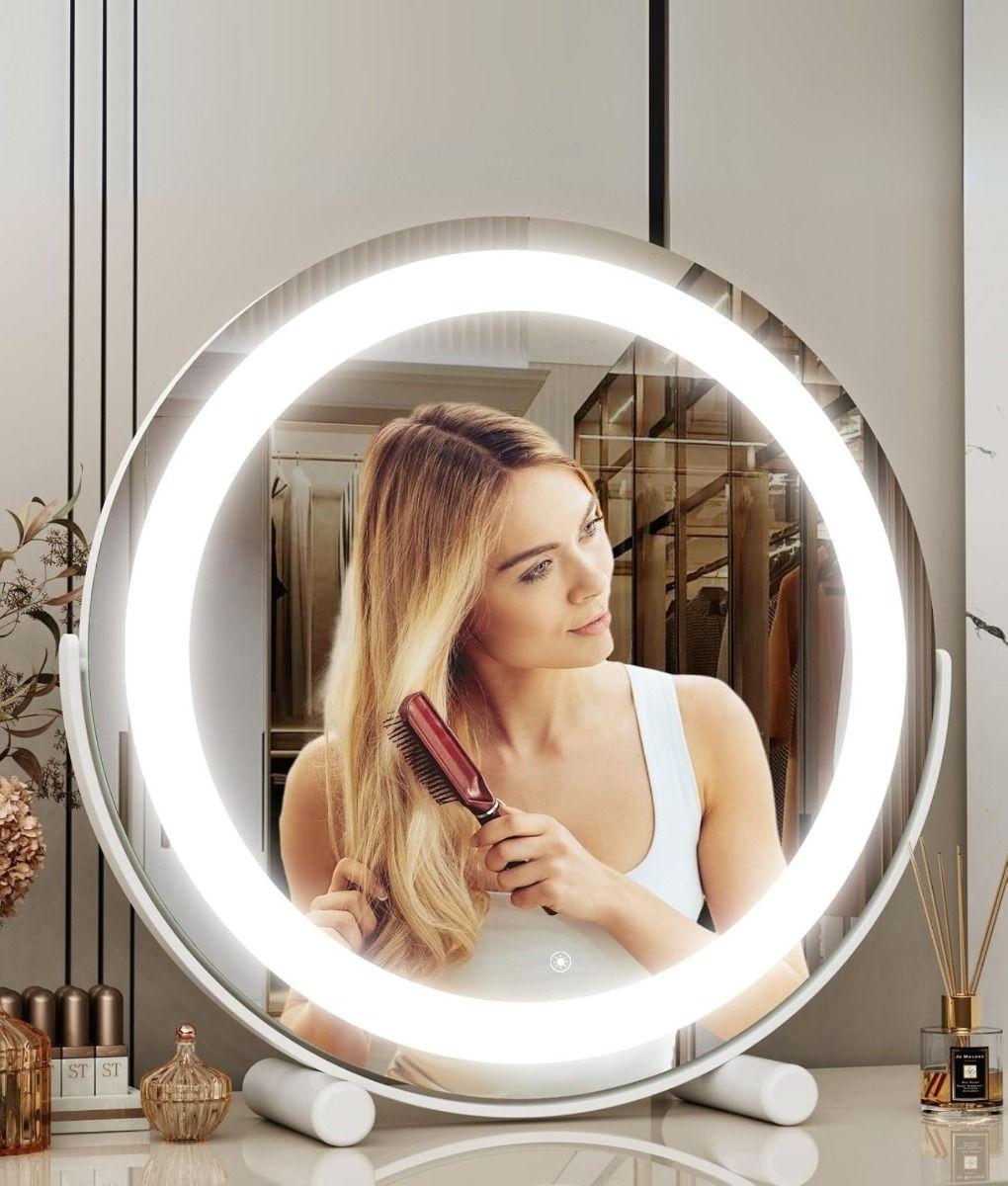 Espejo Decorativo Mesa Táctil LED Redondo Maquillaje Jhn-4