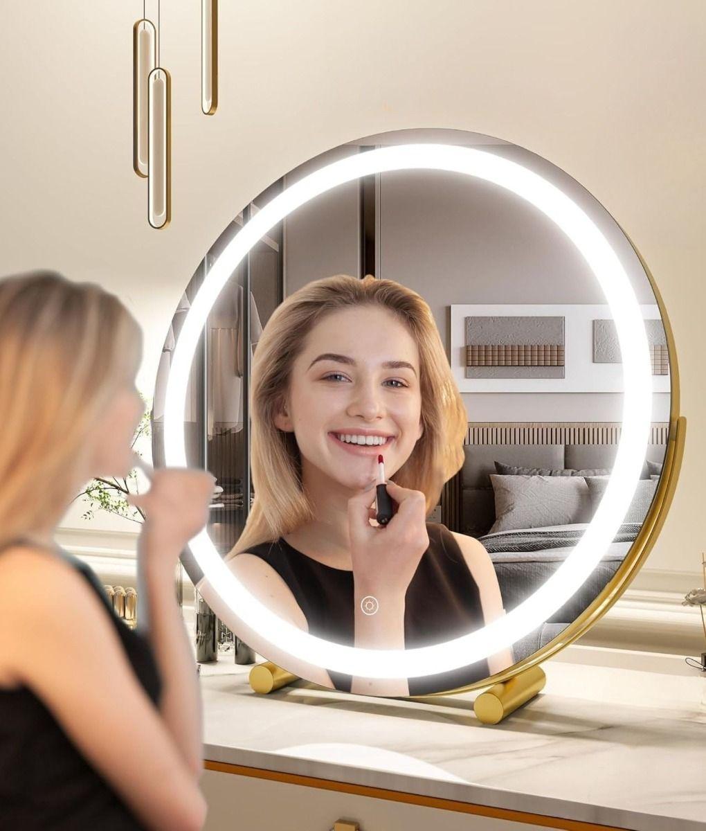 Espejo Decorativo Mesa Táctil LED Redondo Maquillaje Jhn-5