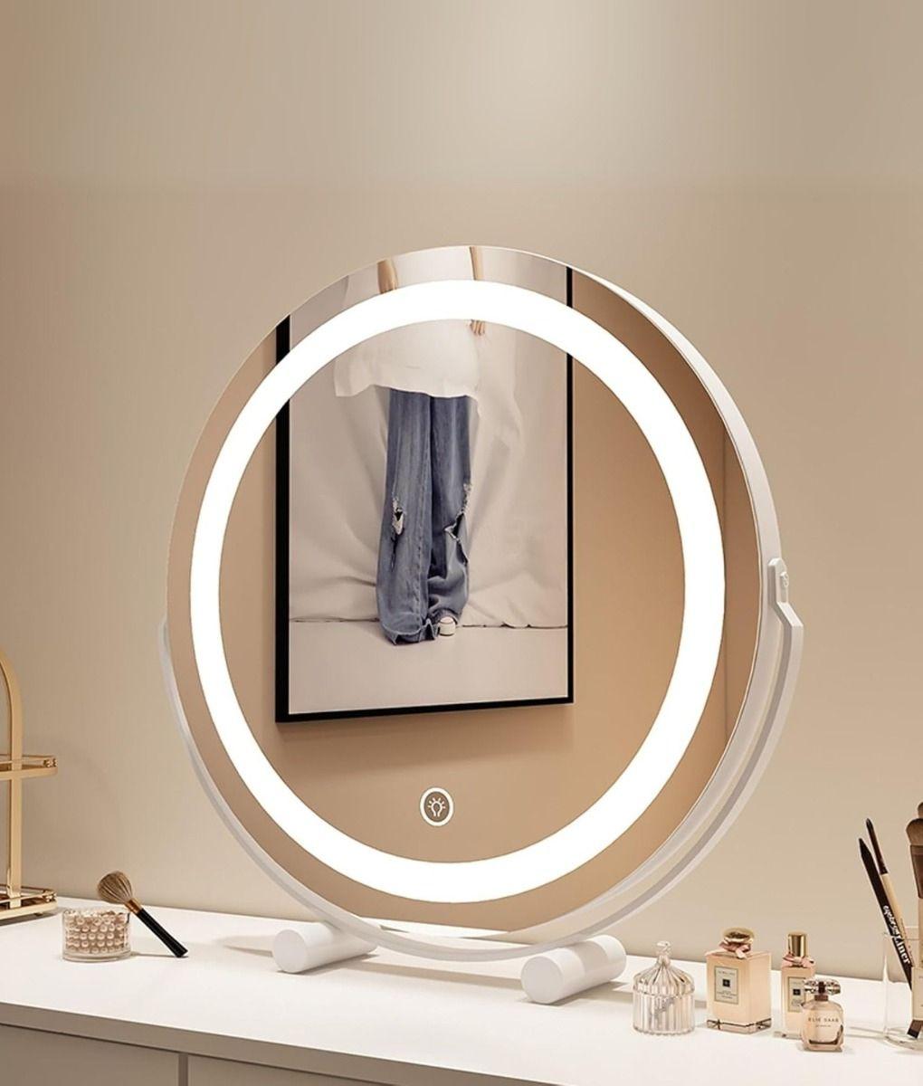 Espejo Decorativo Mesa Táctil LED Redondo Maquillaje Jhn-6