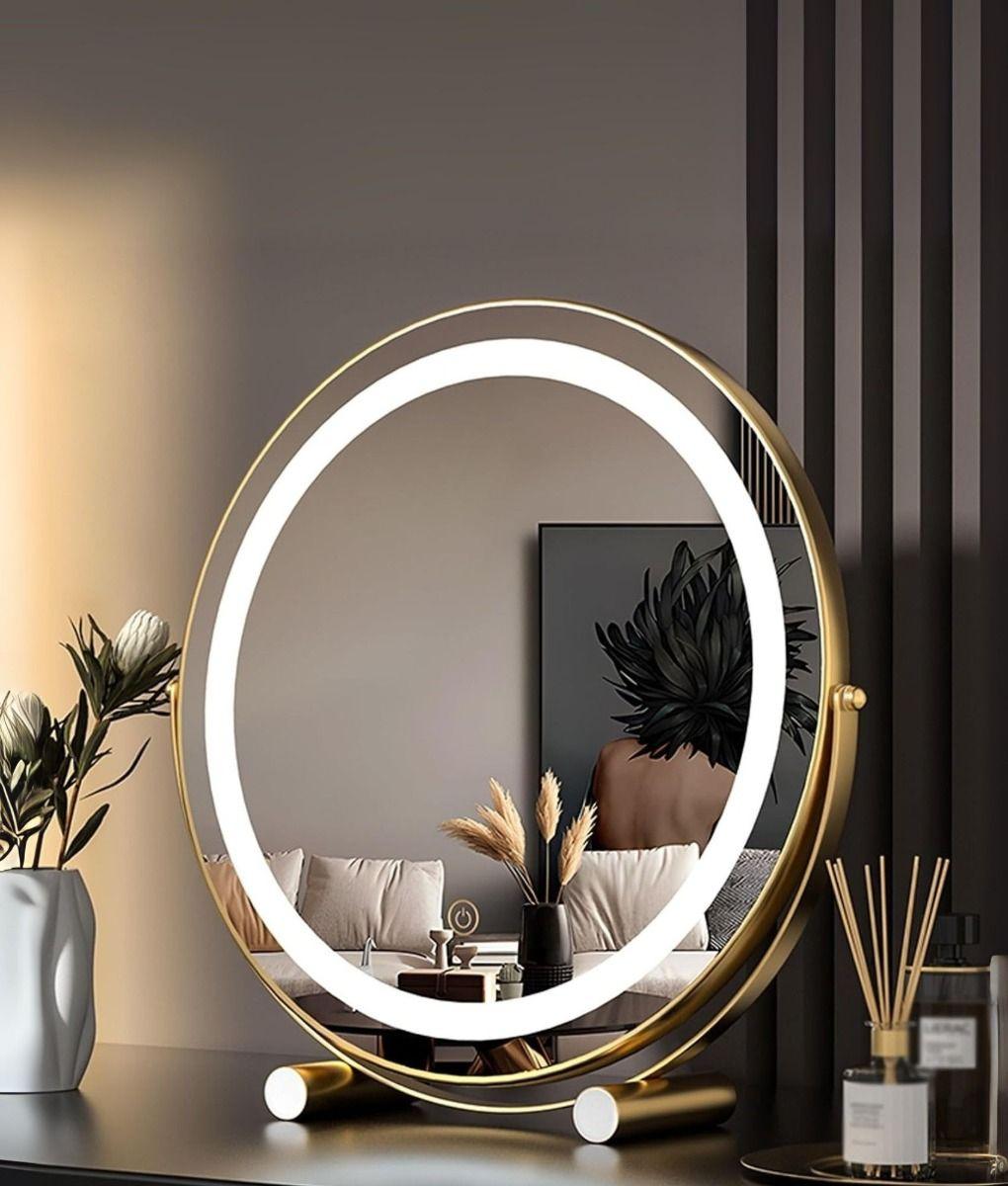 Espejo Decorativo Mesa Táctil LED Redondo Maquillaje Jhn-8