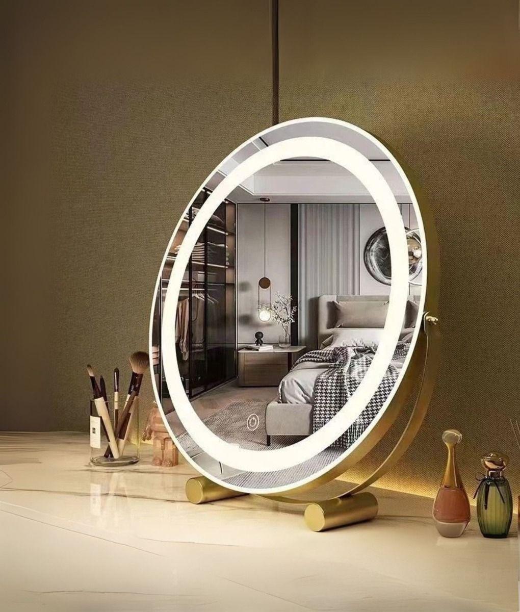 Espejo Decorativo Mesa Táctil LED Redondo Maquillaje Jhn-9