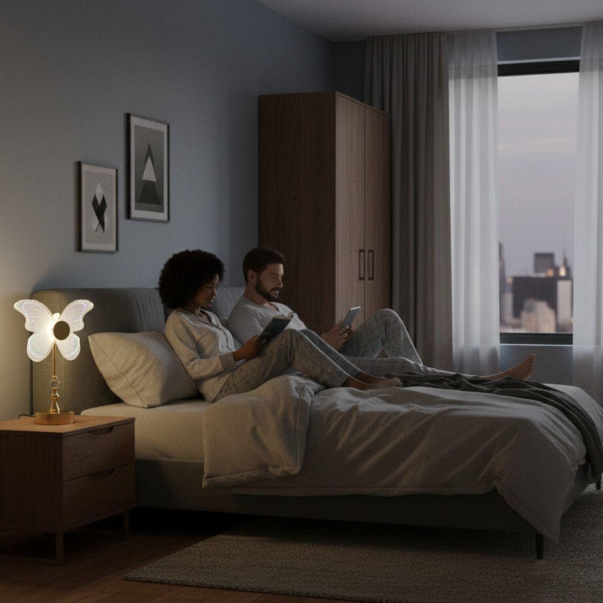 Lámpara Mesa Decorativa Mariposa Etérea Adorno Elegante Jhn-2