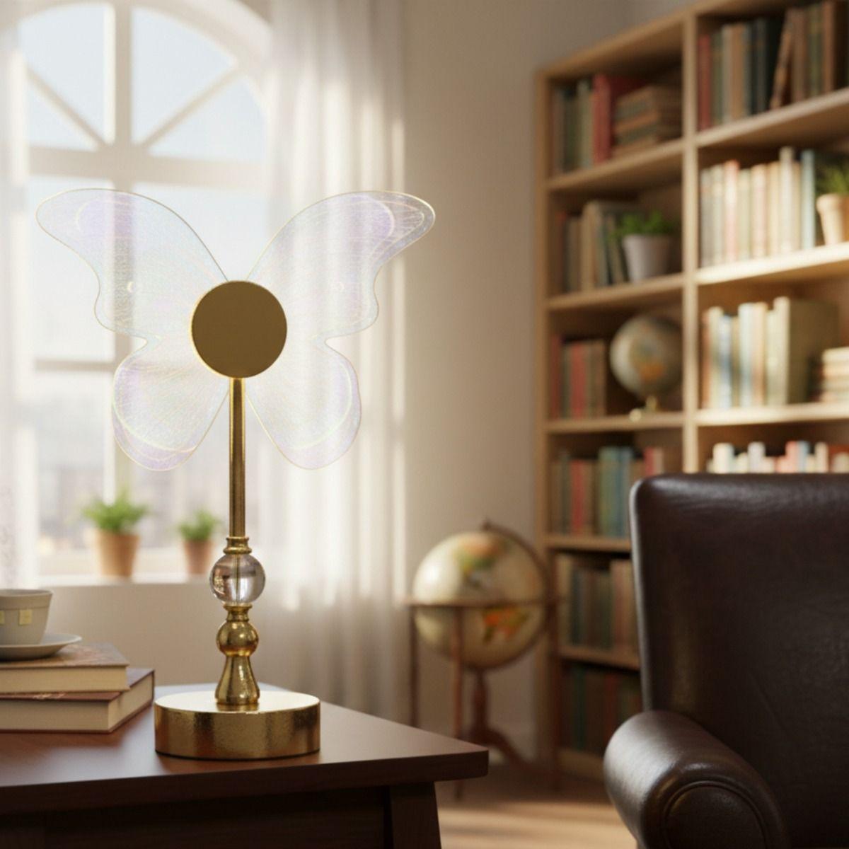 Lámpara Mesa Decorativa Mariposa Etérea Adorno Elegante Jhn-8