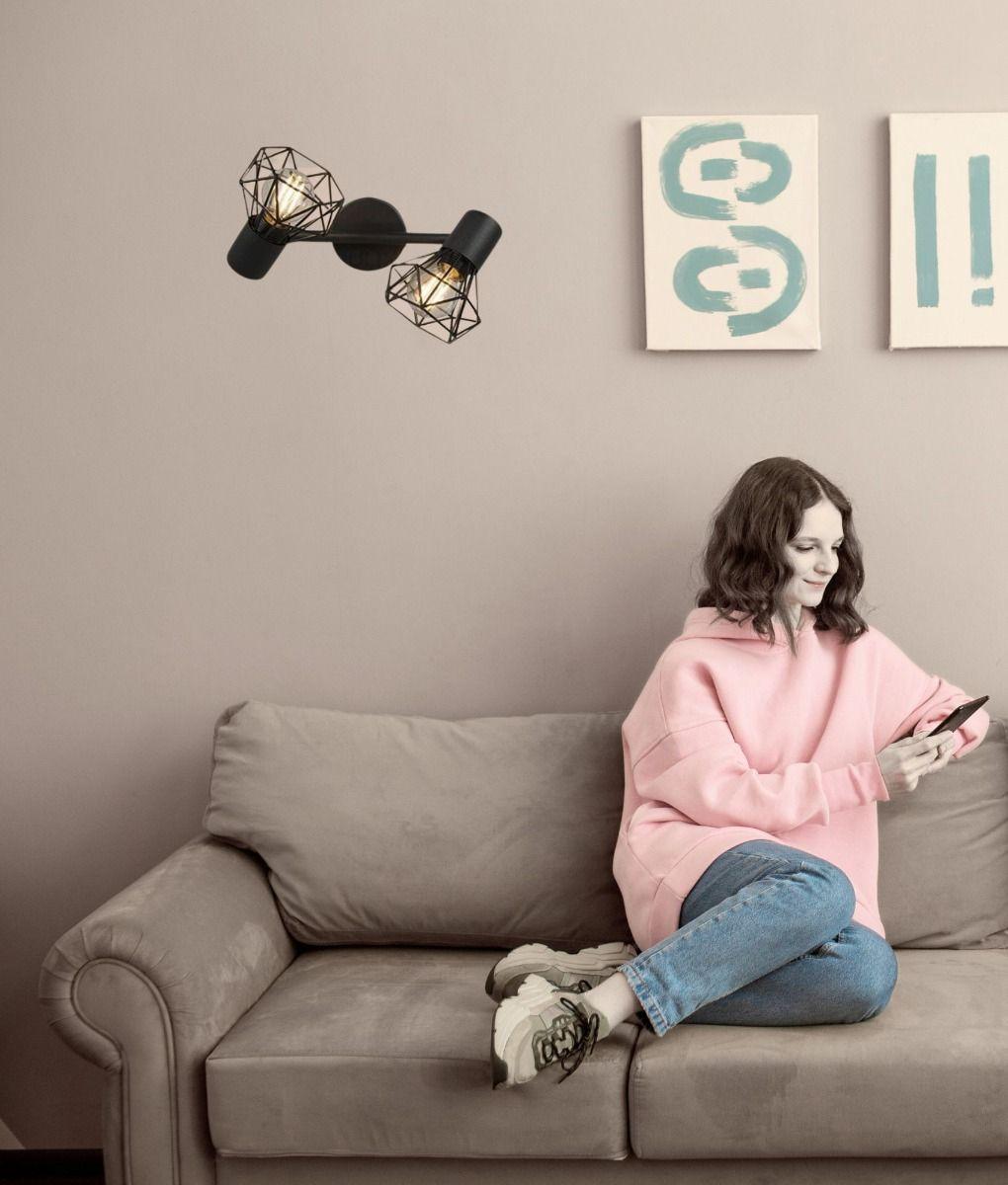 Lámpara Techo Decorativa 2 Focos Orientables Pared Jhn-4