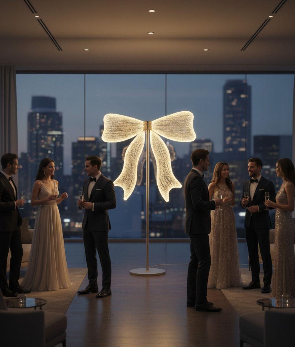 Lámpara Pie Decorativa Lazo Monumental Luminoso LED Jhn-2