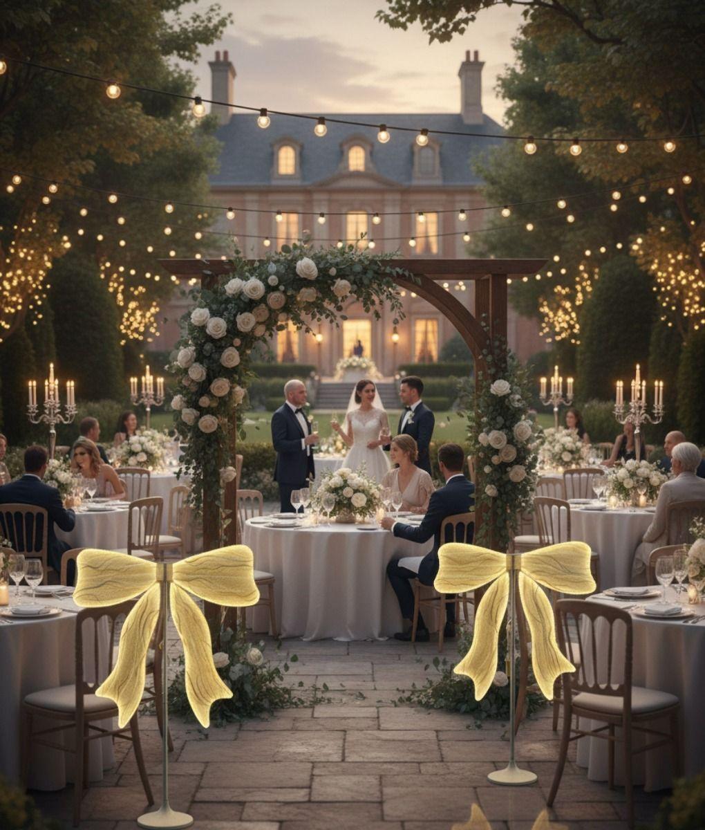 Lámpara Pie Decorativa Lazo Monumental Luminoso LED Jhn-5